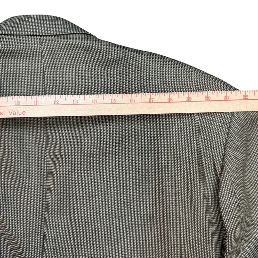 Vtg Lauren Ralph Lauren 100% Wool Houndstooth Sport Coat 48R Tan Made in Canada